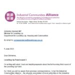 Letter to Dehenna Davison MP (Department for Levelling Up, Housing and Communities) from Cllr Keith Cunliffe (Chair of Industrial Communities Alliance)
