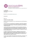 Letter from Cllr Keith Cunliffe (Chair of Industrial Communities Alliance) to Lucy Rigby MP (Treasury) on the timeframe for capital spending
